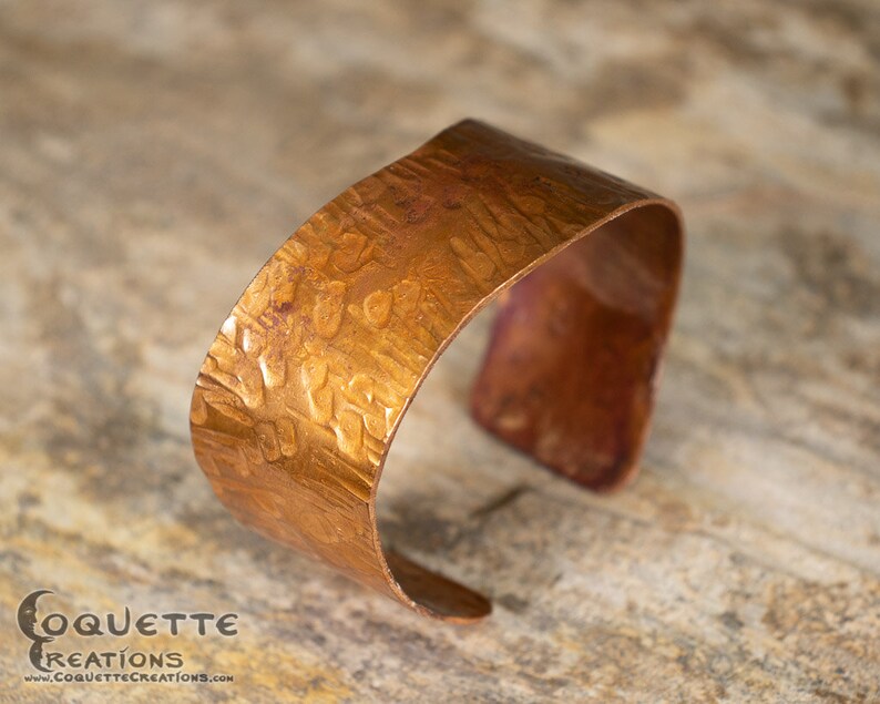 Hammered Rustic Wave Copper Cuff Bracelet