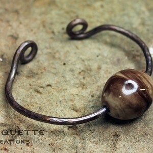 Twisted Bead Copper  Bracelet Bangle