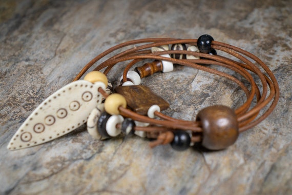 Bone Bead Wrap Bracelet