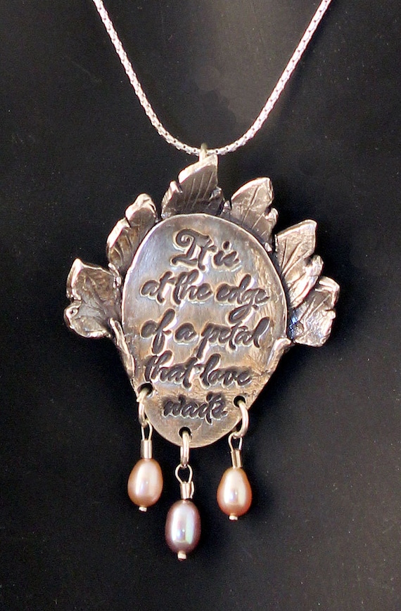 Love Waits .999 Fine Silver & Pearl Necklace Pendant