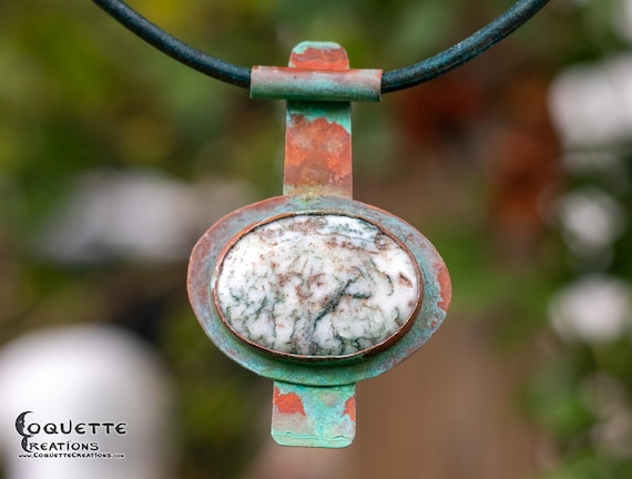 Tree Agate Solid Copper Necklace