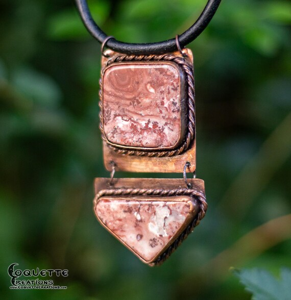 Double Copper with Rhodochrosite Necklace