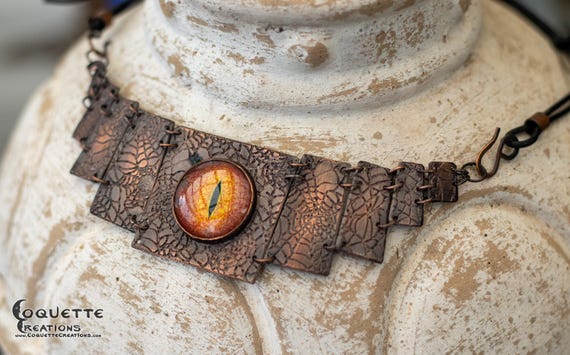 Dragon Eye 9 Segment Copper Collar Bib Necklace