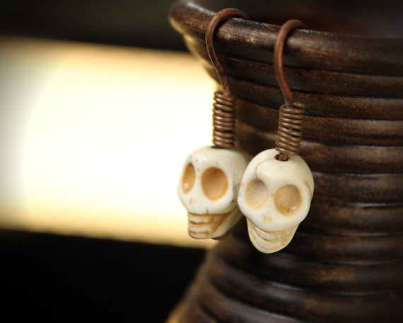 Skull Copper Earrings