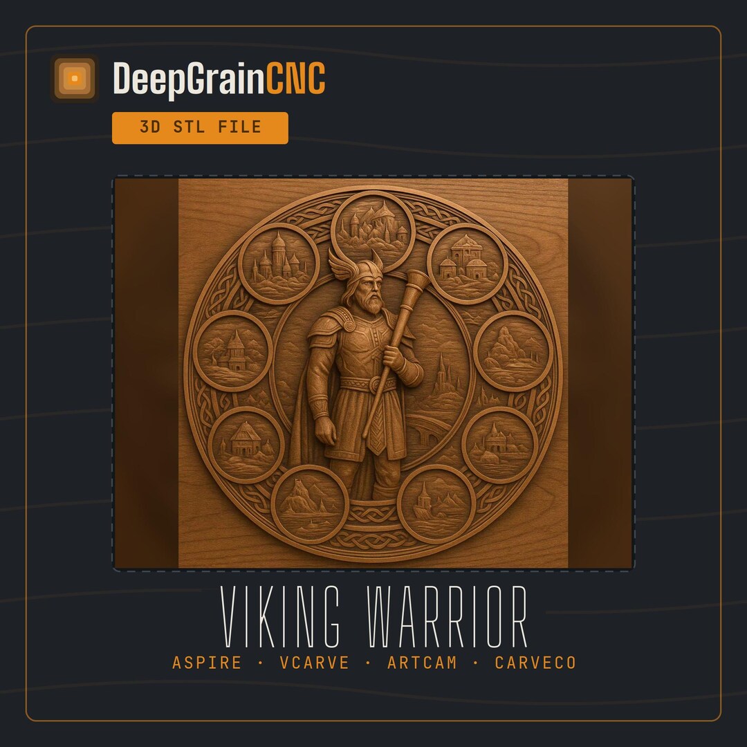 Viking Warrior STL File for CNC Router & 3D Printing | Norse Circular ...