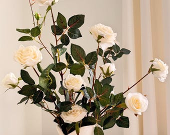 Rosa bianca di alta qualità - Rosa artificiale di alta qualità / Rose bianche finte / Floreale / Matrimonio / Decorazioni floreali / Fiori fai da te