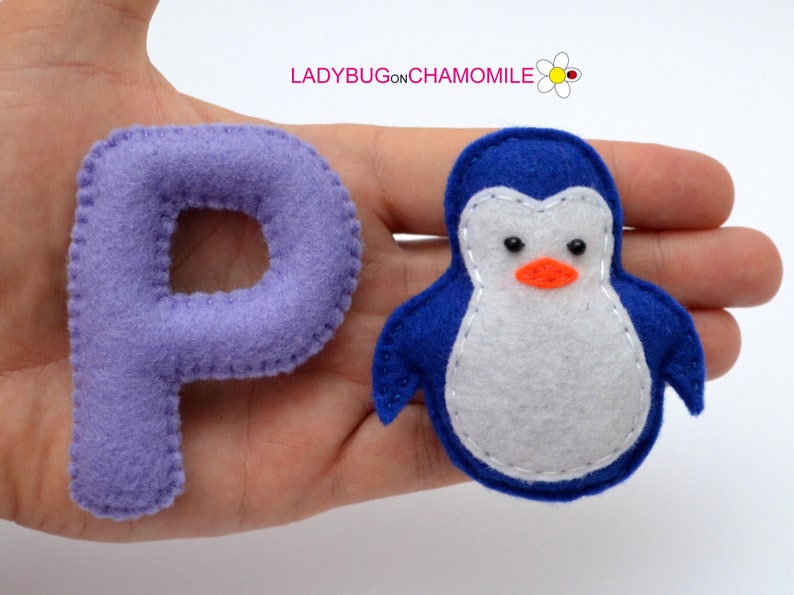 Felt magnet ALPHABET with CORRESPONDING SHAPES.