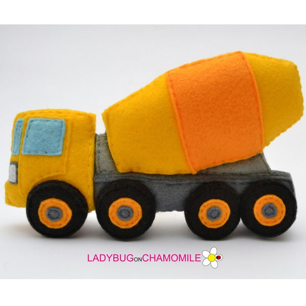 CONCRETE MIXER TRUCK felt Toy, Ornament