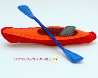 Felt KAYAK, stuffed felt Kayak Ornament, Toy