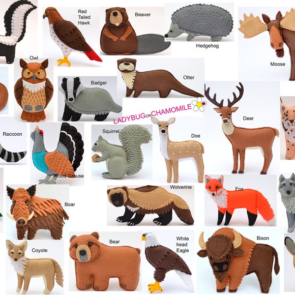 Felt Forest Animals Etsy