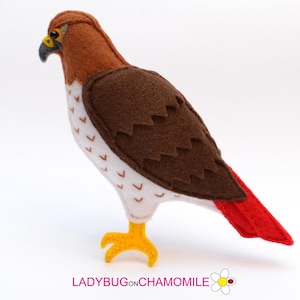 Red-Tailed HAWK felt Toy, Ornament, Magnet