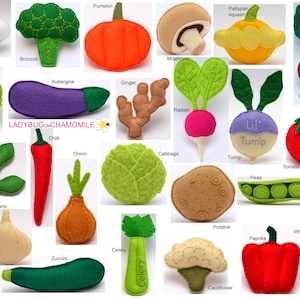 VEGETABLES Felt Toys, Ornaments, Magnets