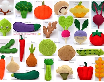 VEGETABLES Felt Toys, Ornaments, Magnets