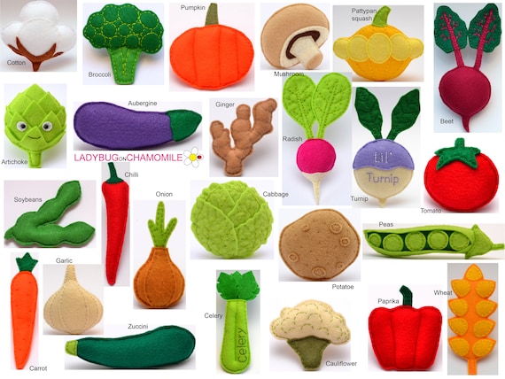 VEGETABLES Felt Toys, Ornaments, Magnets - Etsy