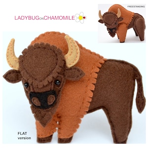 BISON felt Toy, Ornament, Magnet, Keychain, Brooch