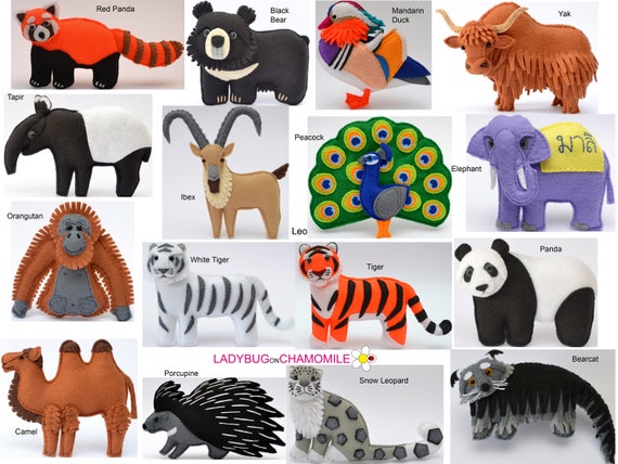 ASIAN ANIMALS Felt Toys Ornaments Magnets Keychains - Etsy ASIAN ANIMALS Felt Toys Ornaments Magnets Keychains - Etsy