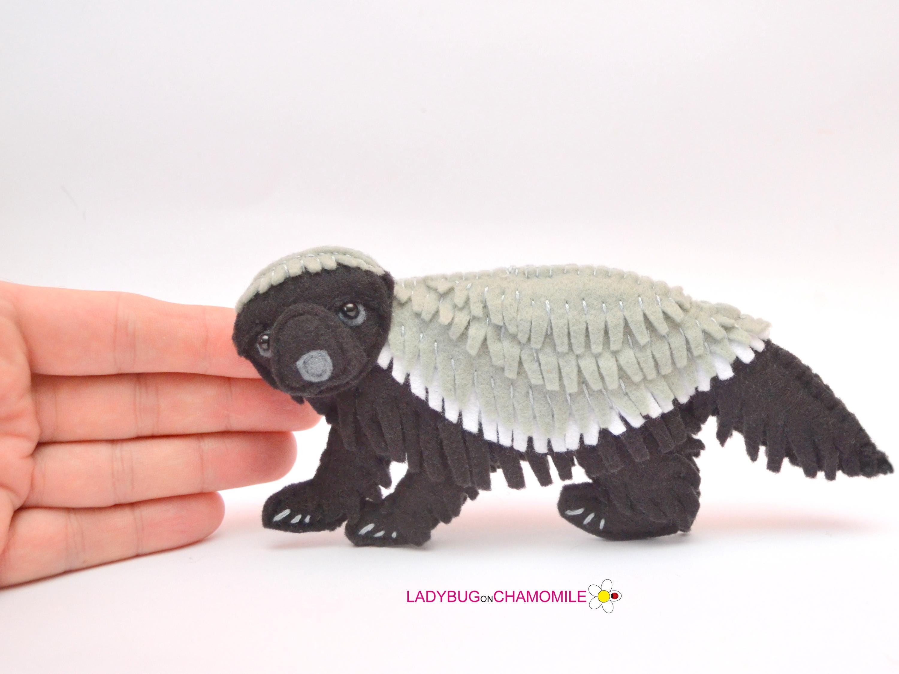 Felt Honey Badger | Handmade Honey Badger Figure | African