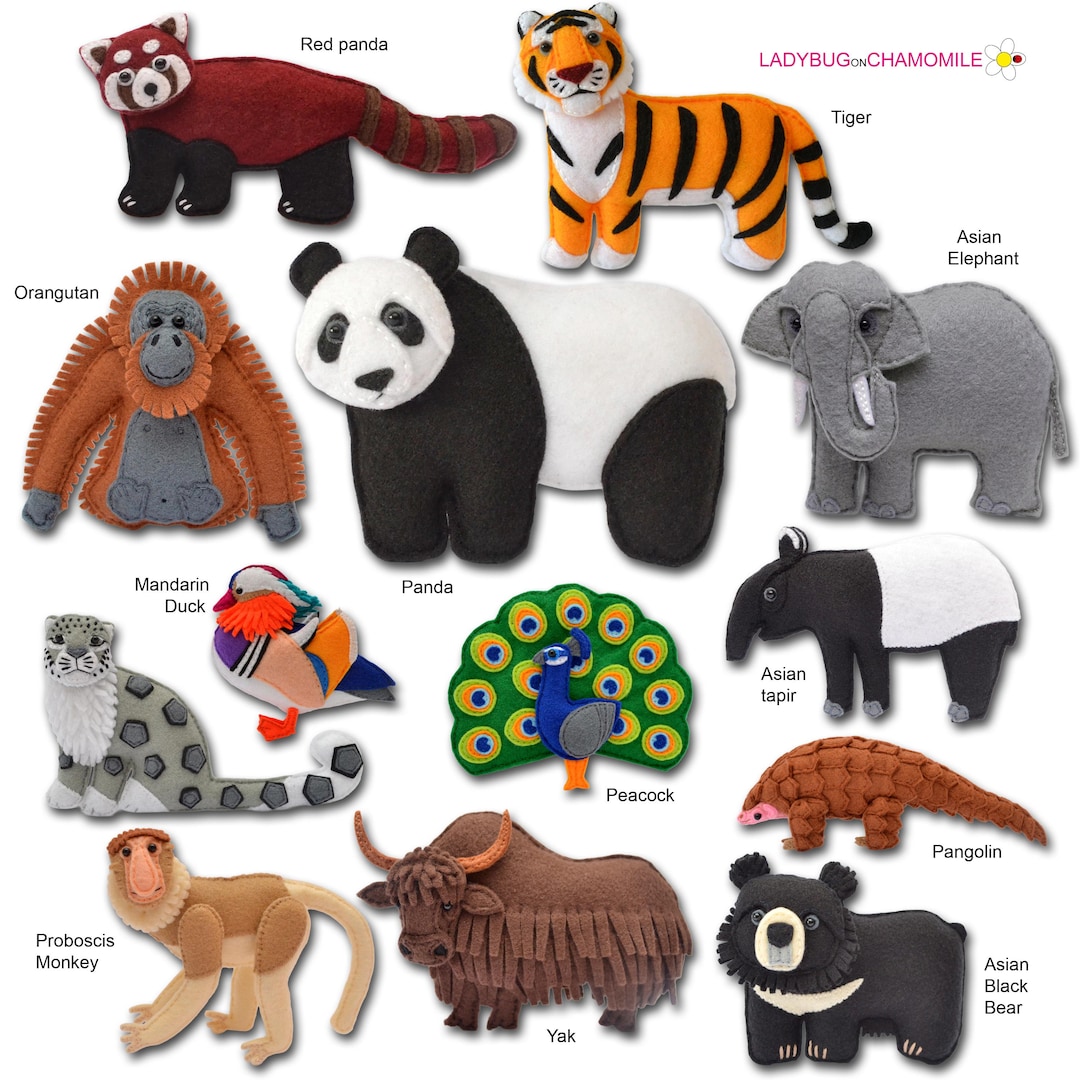 Felt Asian Animals | Handmade Wildlife Decor & Gift Collection