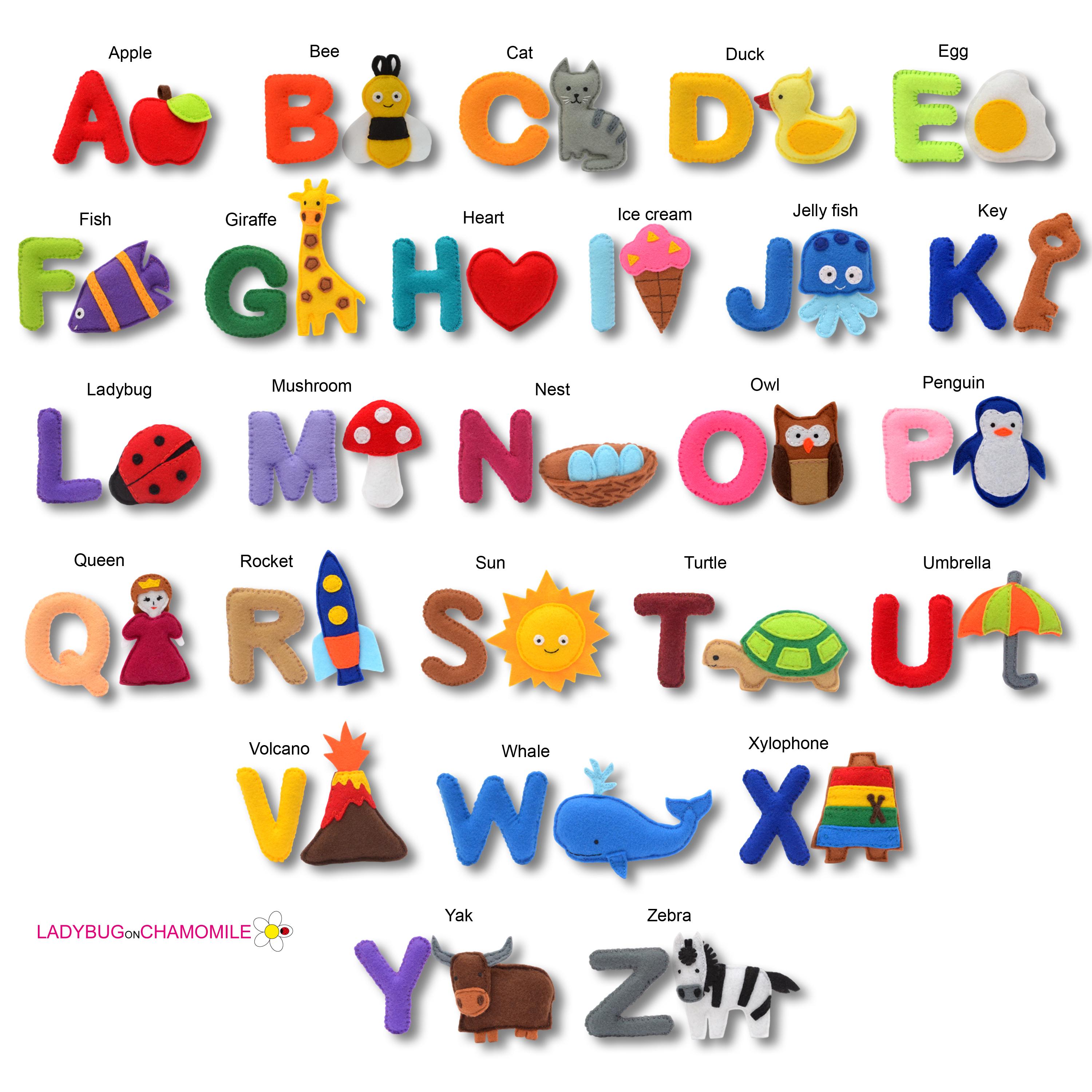 Felt Magnet ALPHABET With CORRESPONDING SHAPES. - Etsy