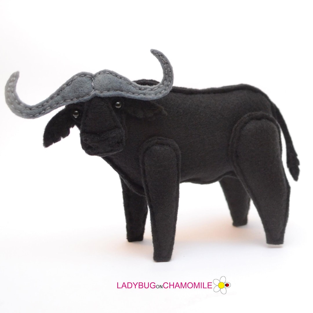 CAPE BUFFALO, AFRICAN Buffalo Felt Toy, Ornament, Magnet - Main Image