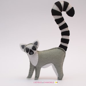 LEMUR felt Toy, Ornament, Magnet