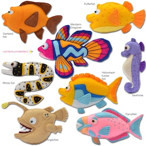 SPLASH and BUBBLES TV Show Fishes Felt Toys, Ornaments, Magnets