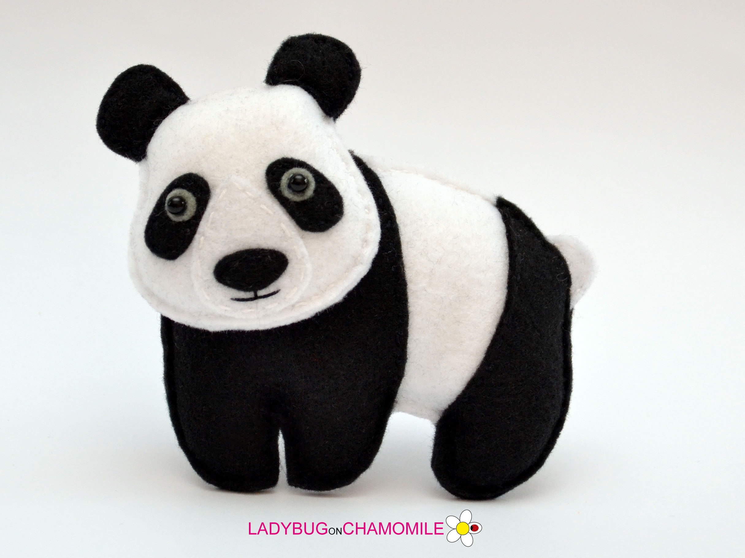Felt PANDA stuffed felt Panda magnet or ornament cute Panda | Etsy
