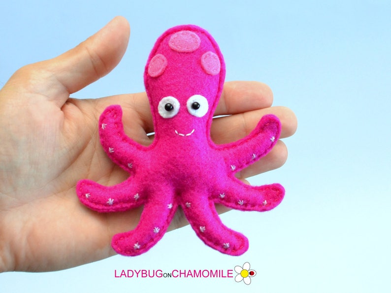 Felt OCTOPUS Octopus gift,Nursery decor home decor cute Octopus,Octopus toy Sea creature stuffed felt Octopus magnet or ornament