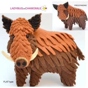 Wild BOAR, FERAL PIG felt Toy, Ornament
