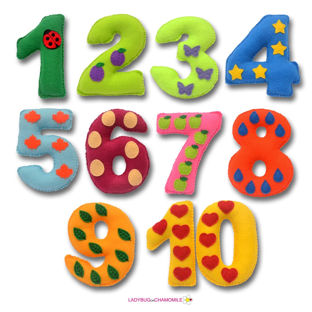 Numbers Using Felt Handmade Felt NUMBERS 1-10, Montessori Educational Learning Toys ...