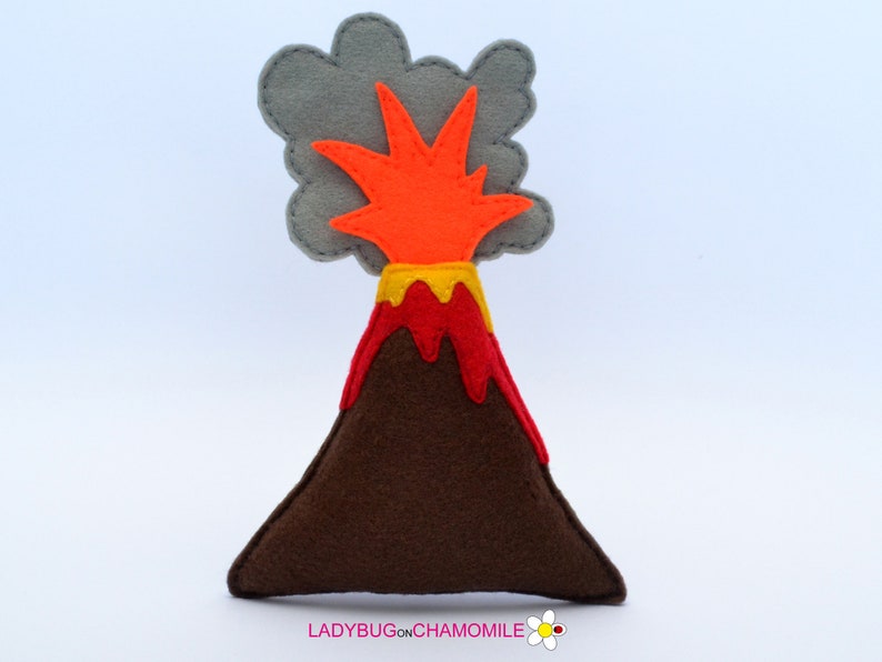 Felt VOLCANO stuffed felt Volcano Ornament Toy Magnet. | Etsy