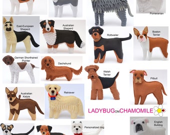 DOGS felt Ornaments and Toys / Personalized dog made by pictures