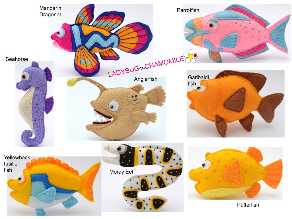 SPLASH and BUBBLES TV Show Fishes Felt Toys Ornaments Etsy