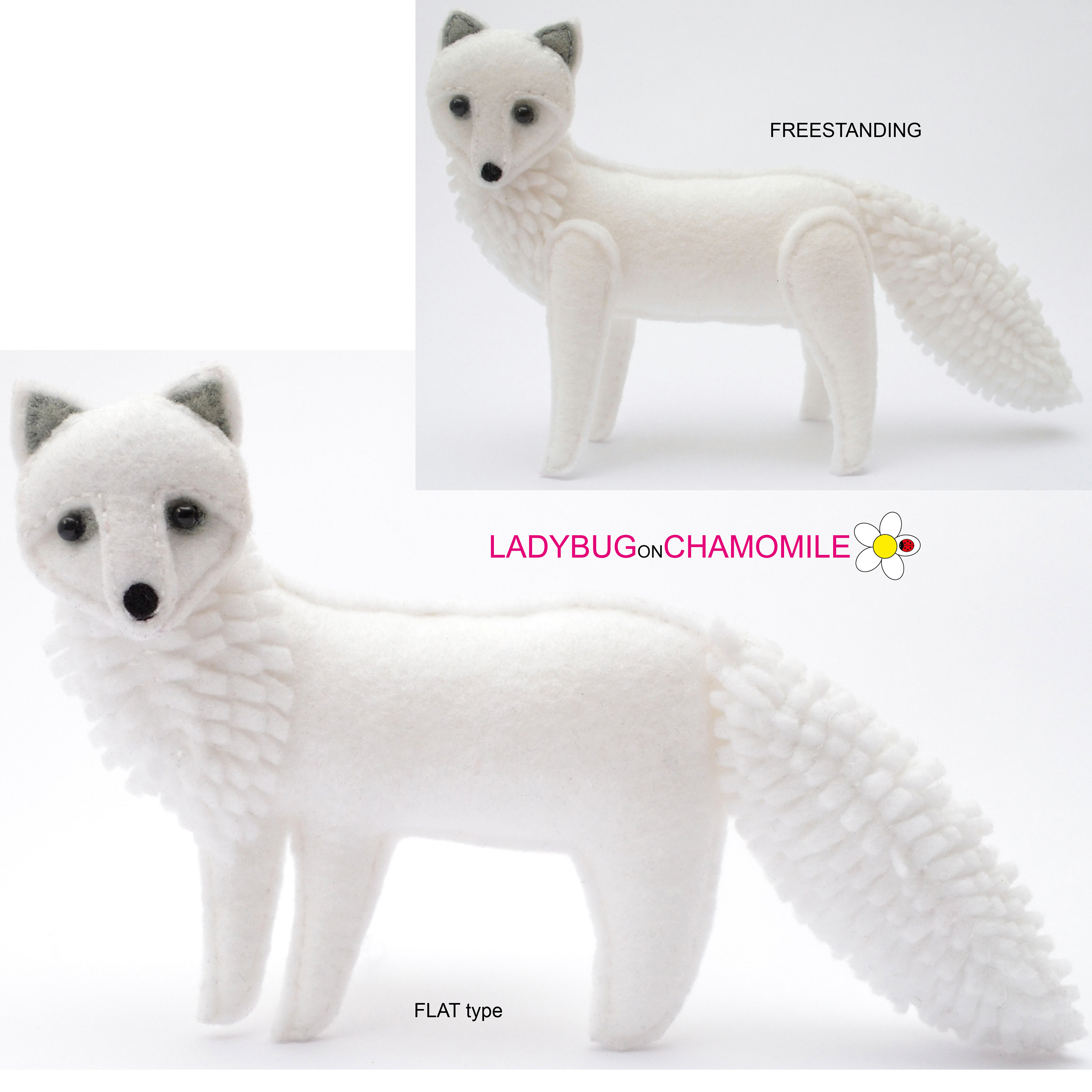 ARCTIC FOX Felt Toy, Ornament, Magnet - Etsy