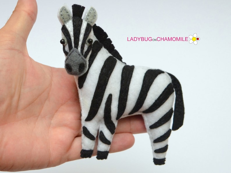 Felt ZEBRA Stuffed Felt Zebra Ornament Toy Etsy