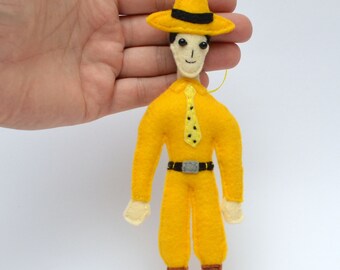 Fieltro JORGE EL CURIOSO y el Hombre del sombrero AMARILLO Adornos