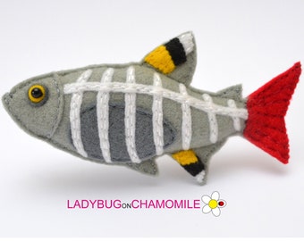 X-RAY FISH felt Toy, Ornament