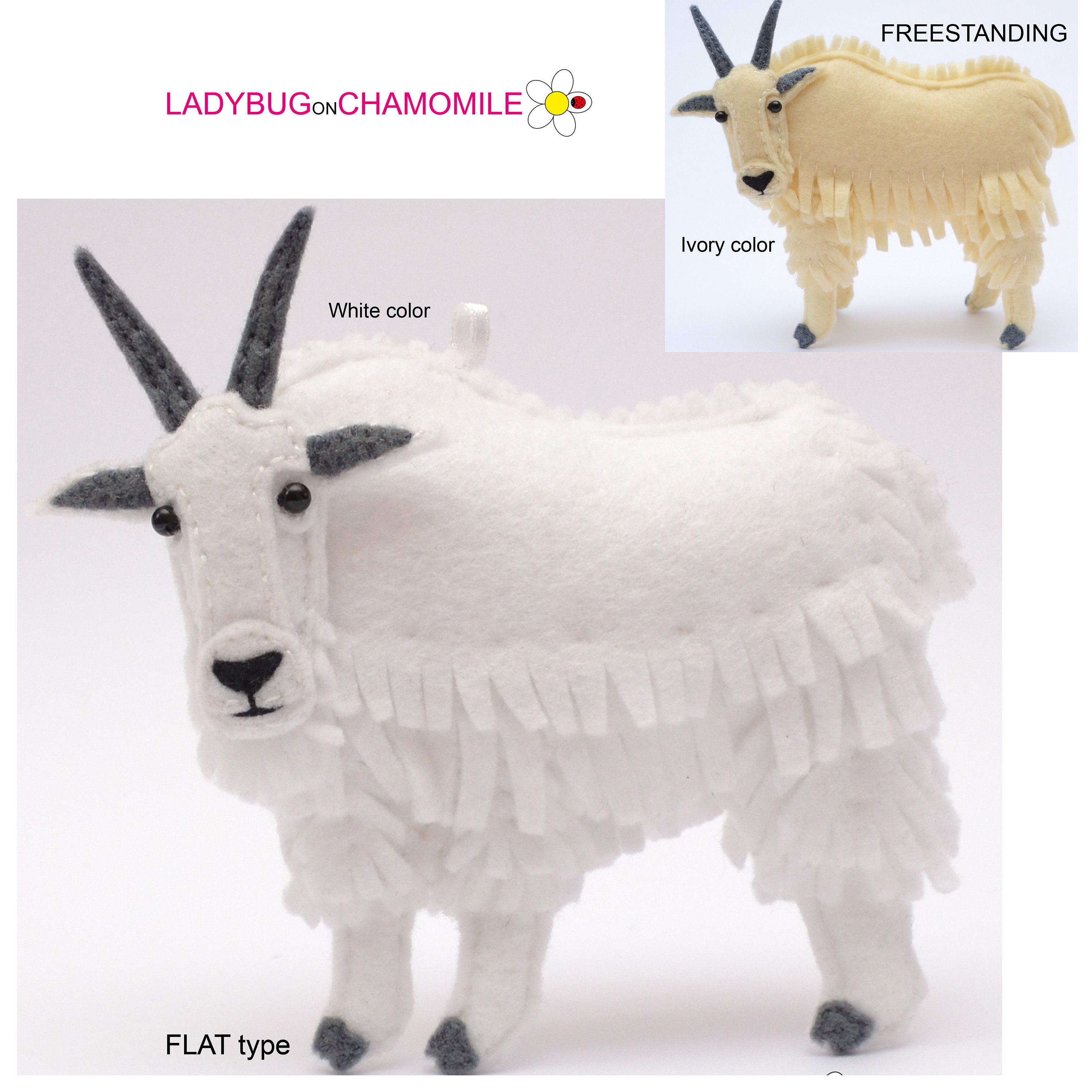 MOUNTAIN GOAT Felt Toy, Ornament, Magnet - Etsy