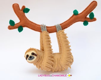 SLOTH felt Toy, Ornament