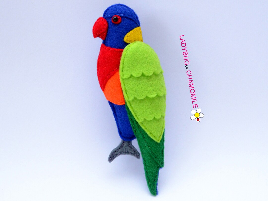 RAINBOW LORIKEET Parrot Felt Toy, Ornament, Keychain, Brooch Etsy