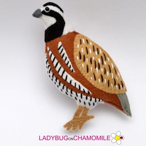 BOBWHITE QUAIL felt Toy, Ornament, Magnet