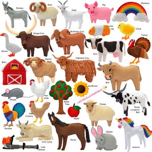 FARM ANIMALS Felt Toys, Ornaments, Magnets, Keychains, Brooches