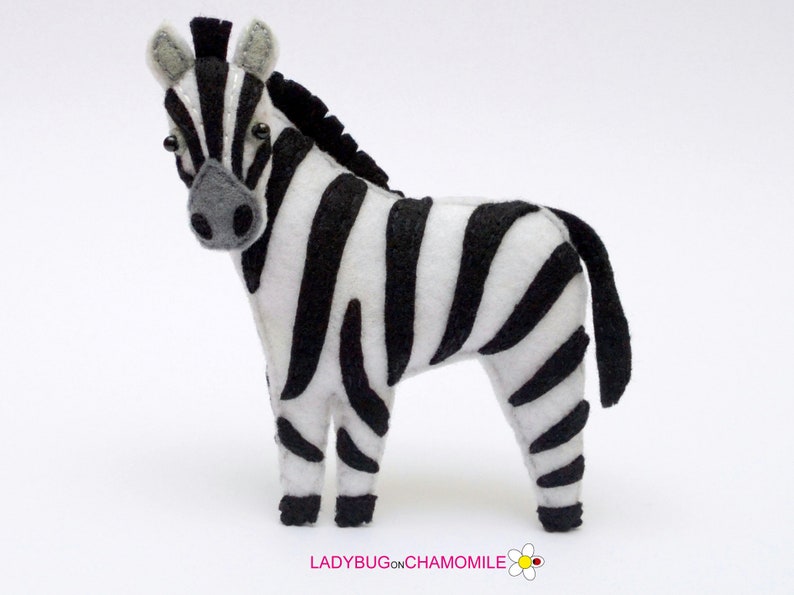 Felt ZEBRA Stuffed Felt Zebra Ornament Toy Etsy