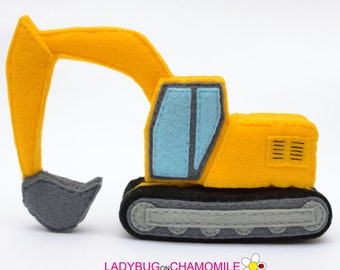 Felt DIGGER, EXCAVATOR Ornament, Toy.