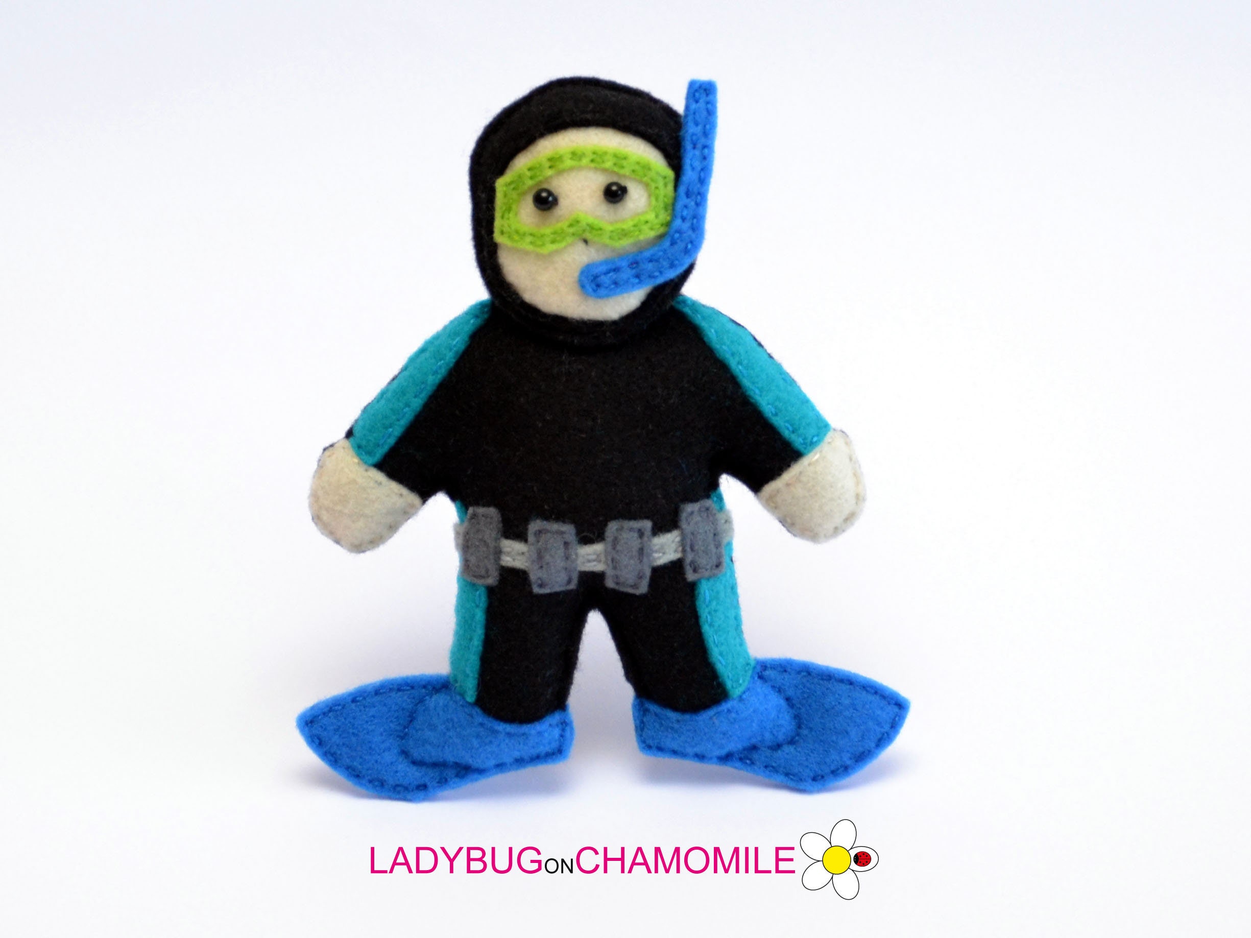 Felt SCUBA DIVER stuffed felt Diver or ornament Diver Etsy