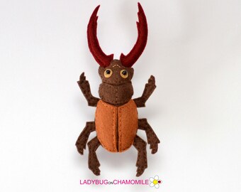 STAG BEETLE sintió juguete, adorno, imán