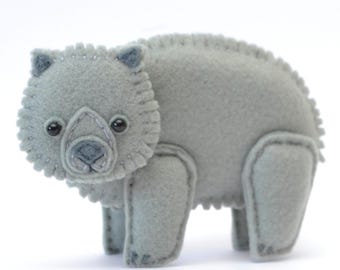 WOMBAT felt Toy, Ornament, Magnet, Keychain, Brooch