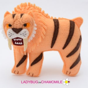 SABER-TOOTHED TIGER felt Toy, Ornament, Magnet