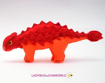 Felt Ankylosaurus Dinosaur | Handmade Ankylosaurus Figure | Dinosaur Ornament | Jurassic Gift | Dinosaur Lover Decor