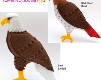 BALD EAGLE, HAWK felt Toy, Ornament